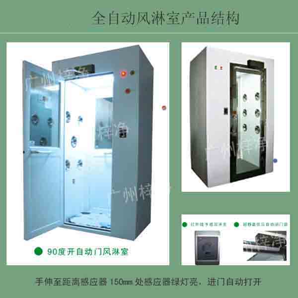 全自動風淋室又叫全自動感應吹淋器、全自動感應風淋門、空氣吹淋室